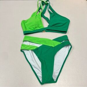 Hilinker Green Bikini Sets for Women Two Piece Swimsuit Size S